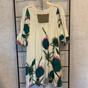 Yo Baby Floral Dress w/Elastic Smocking Women's Size Small